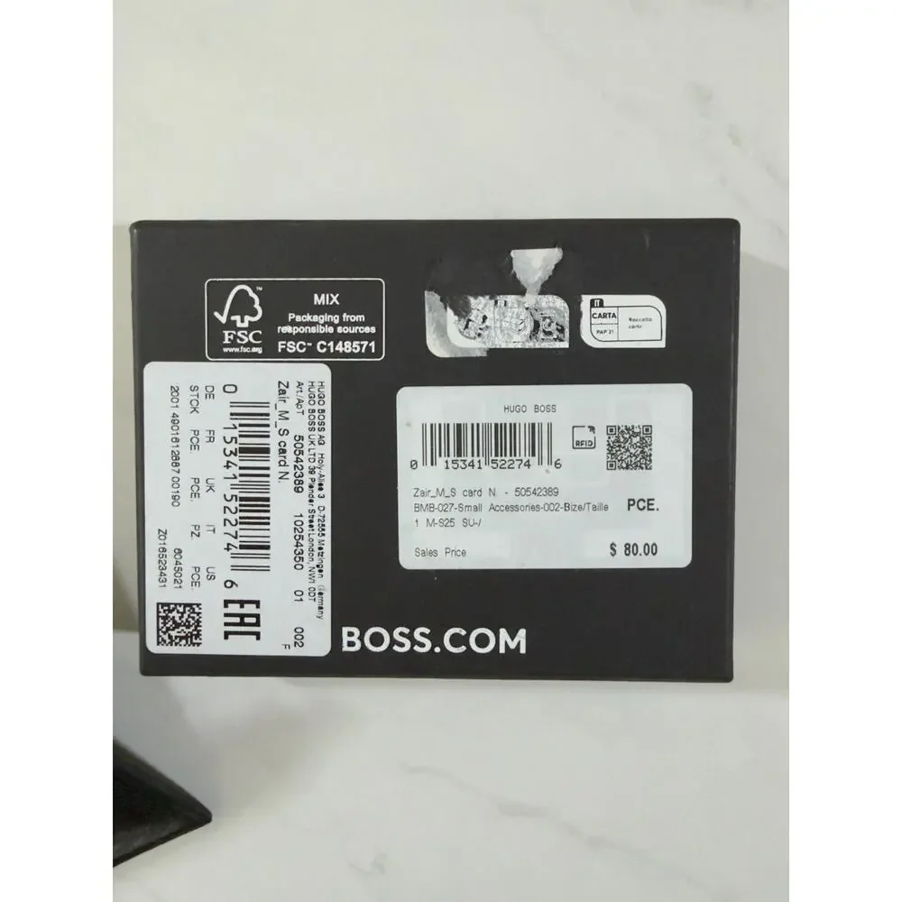 NWT BOSS Monogram Card Holder with Logo Trim, $80 MSRP